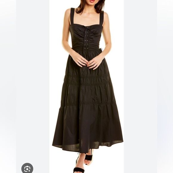 Nicholas Halle Corset Midi Dress In Black | NWT - Picture 3 of 6